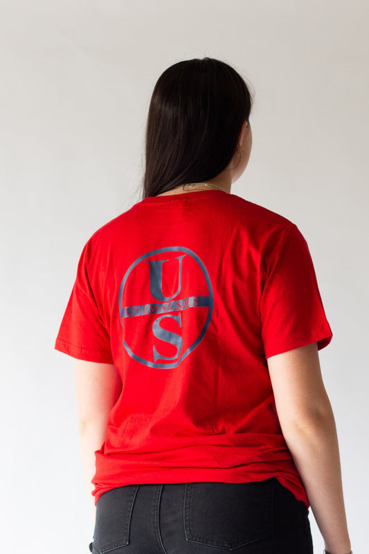 Red Short Sleeve T-Shirt Maxi Logo - Ullman Gear