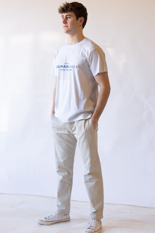 White Short Sleeve T - Shirt Maxi Logo - Ullman Gear